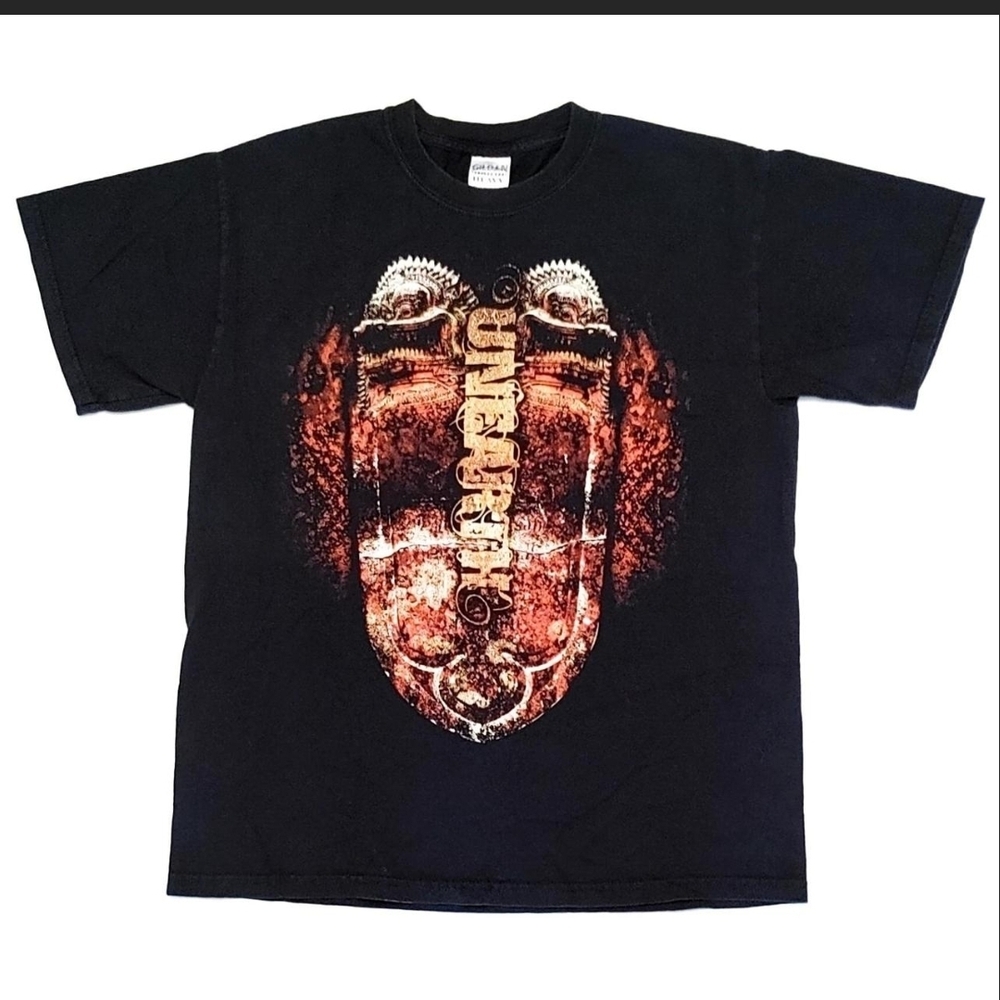 Vtg 2000s UNEARTH Metalcore Band T-Shirt Gildan Heavy Cotton Black Medium M